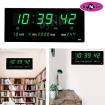 LED Number Clock Green 36.5x15.5cm BM8400