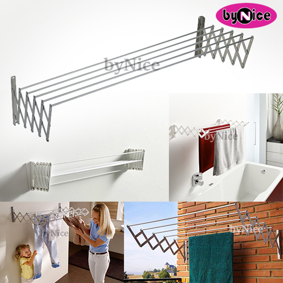 Extendable Aluminium Wall Mount Drying Rack 1M